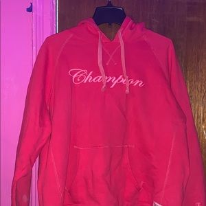 pink champion hoodie